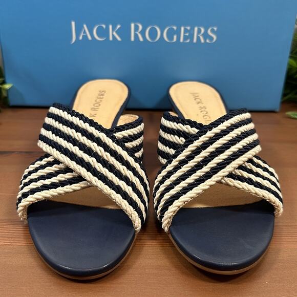 Jack Rogers Rope Dolphin Mini Wedge Slide Sandals Size 7.5 - Picture 4 of 11